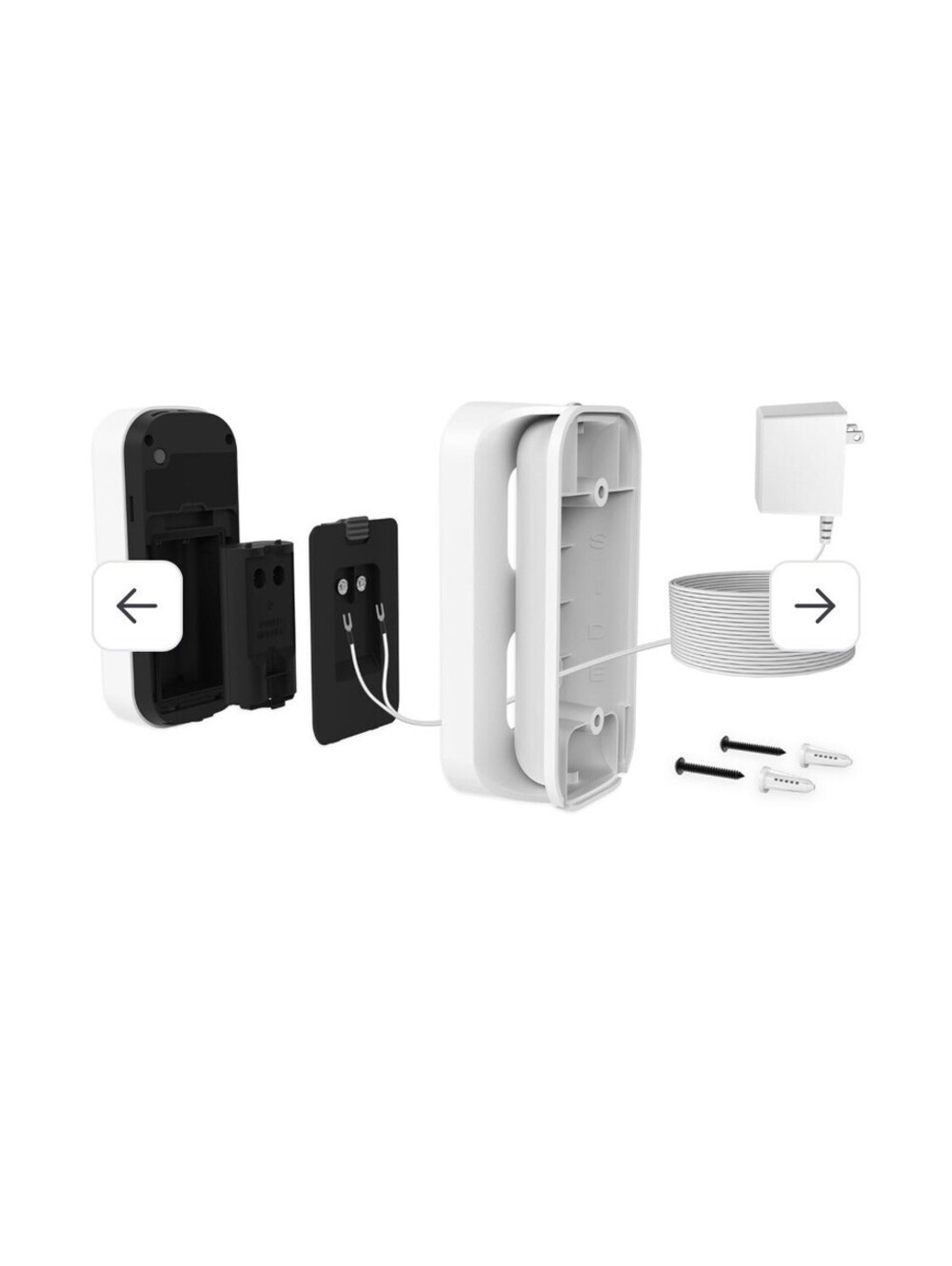 myQ White Wired Garage Door Keypad 12-Button w/ Power Adapter Screws Anchors